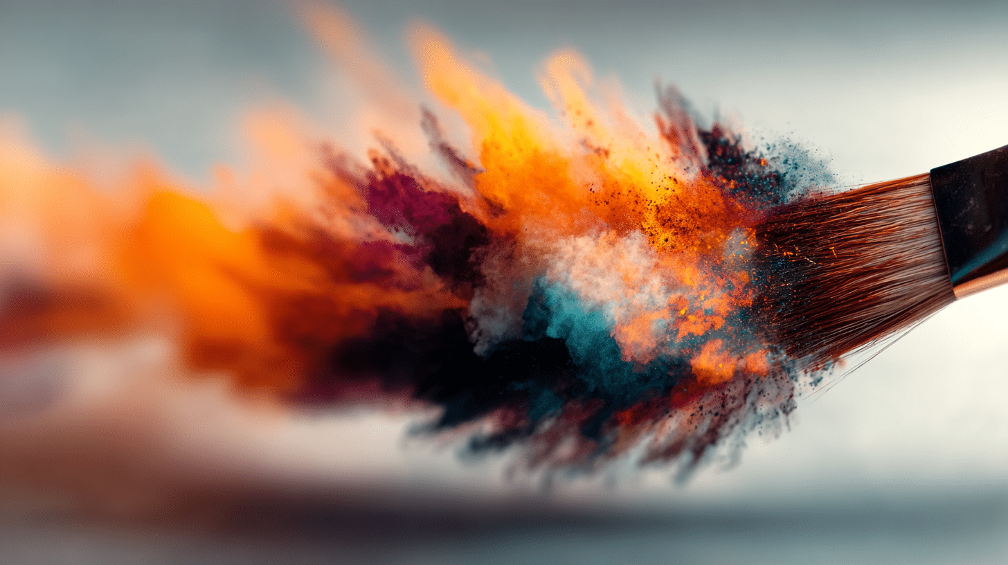 a colorful explosion of powder