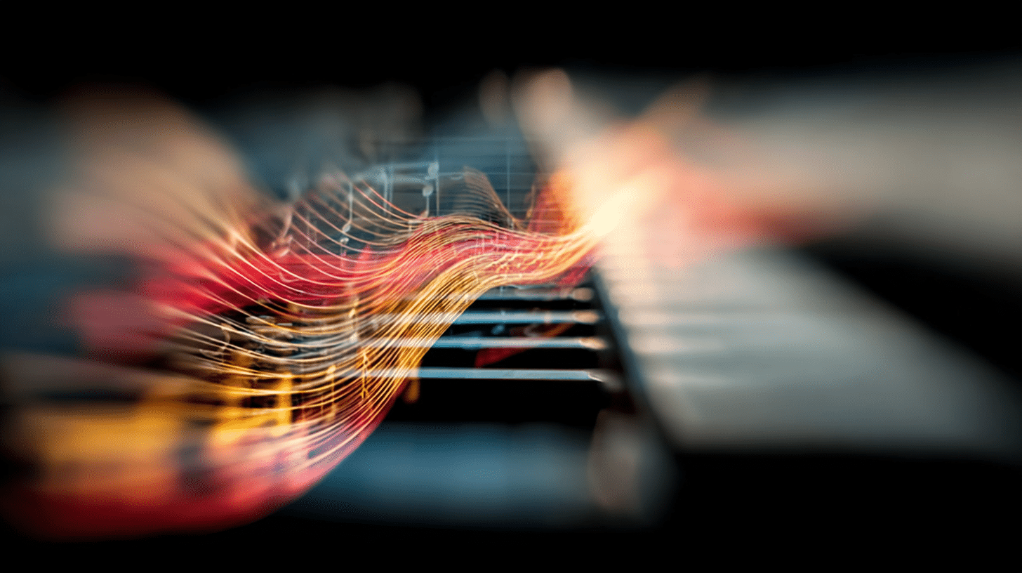 Klaviertastatur mit Noten