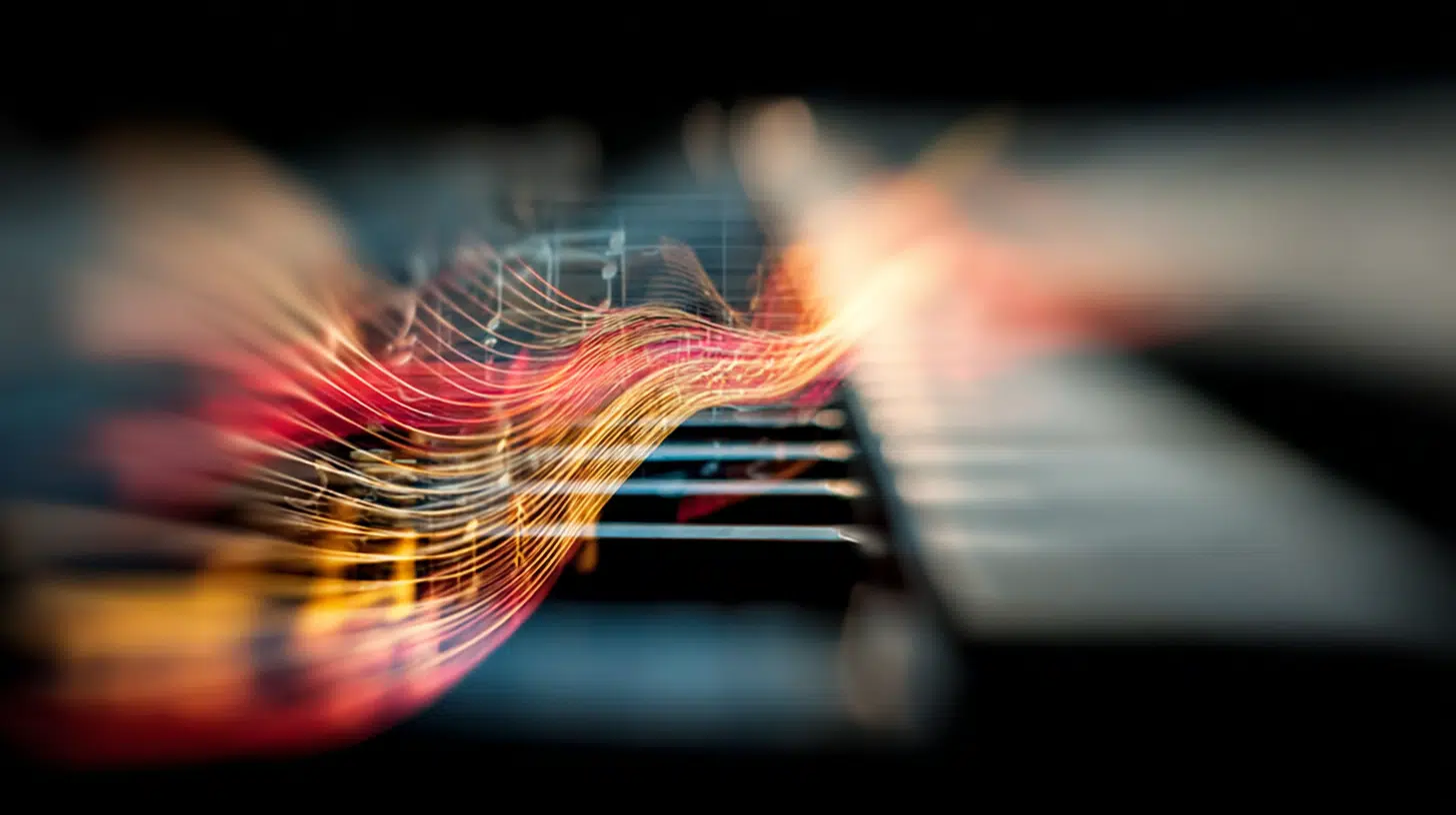 Klaviertastatur mit Noten