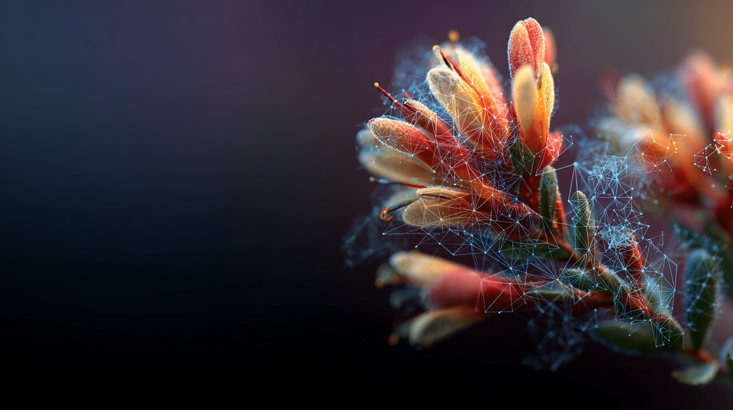 Blumen mit digitalem Effekt im Hintergrund